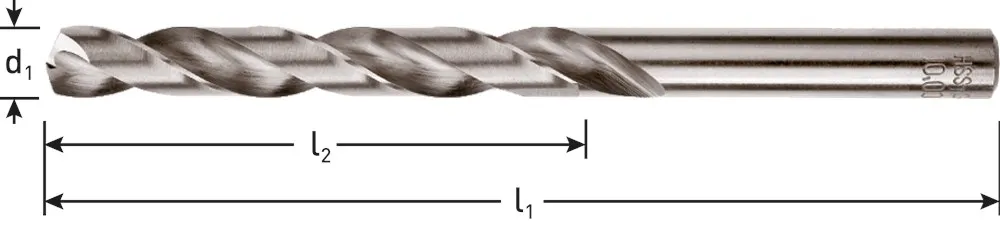 HSS-G SPIRAALBOOR, DIN 338, TYPE N, BLANK, ø4,5