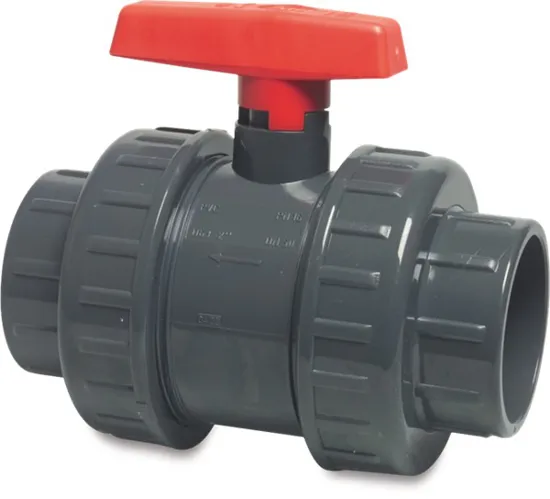 KOGELKRAAN PVC-U TYPE AK DN32 16BAR GRIJS LIJMMOF 40MM