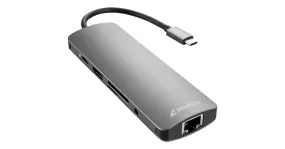 Sharkoon USB 3.0 Type C Combo Adapter dockingstation (Donkergrijs)